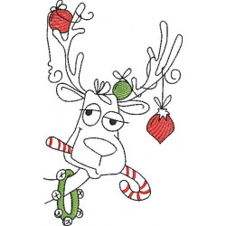 Stickdatei - Rentier Doodle